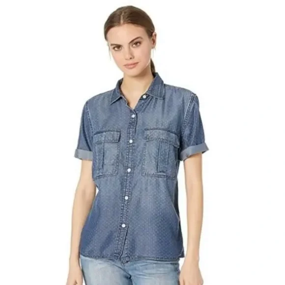 Current/Elliott The Ambrel chambray button down size L - Picture 1 of 6